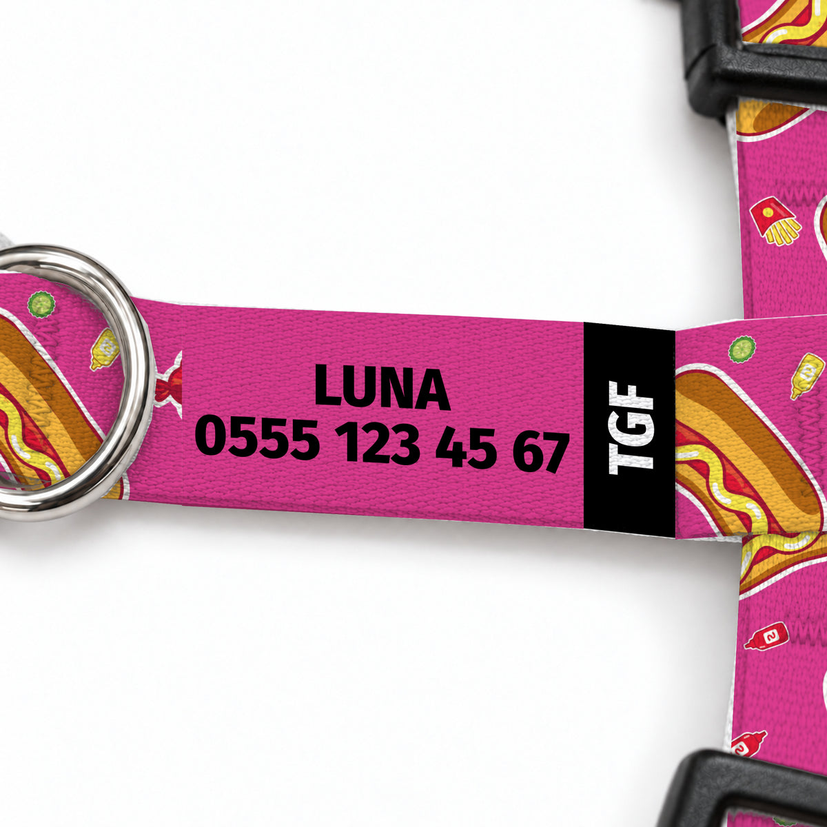 Hotdog Pink Kedi Göğüs Tasması – Yazi Detayi