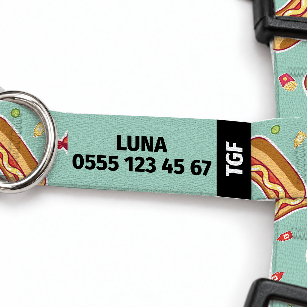 Hotdog Mint Kedi Göğüs Tasması – Yazi Detayi