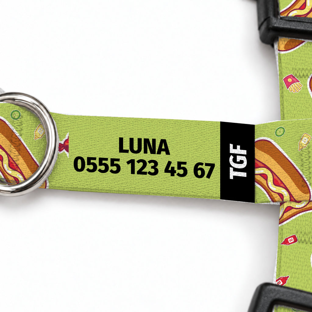 Hotdog Lime Kedi Göğüs Tasması – Yazi Detayi