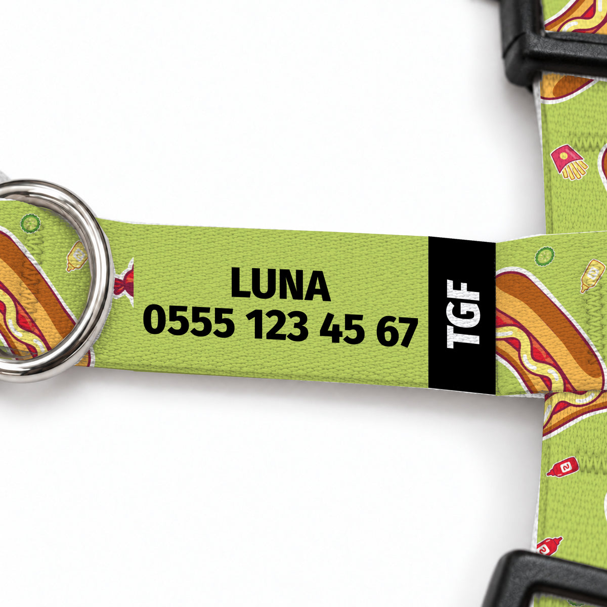 Hotdog Lime Kedi Göğüs Tasması – Yazi Detayi