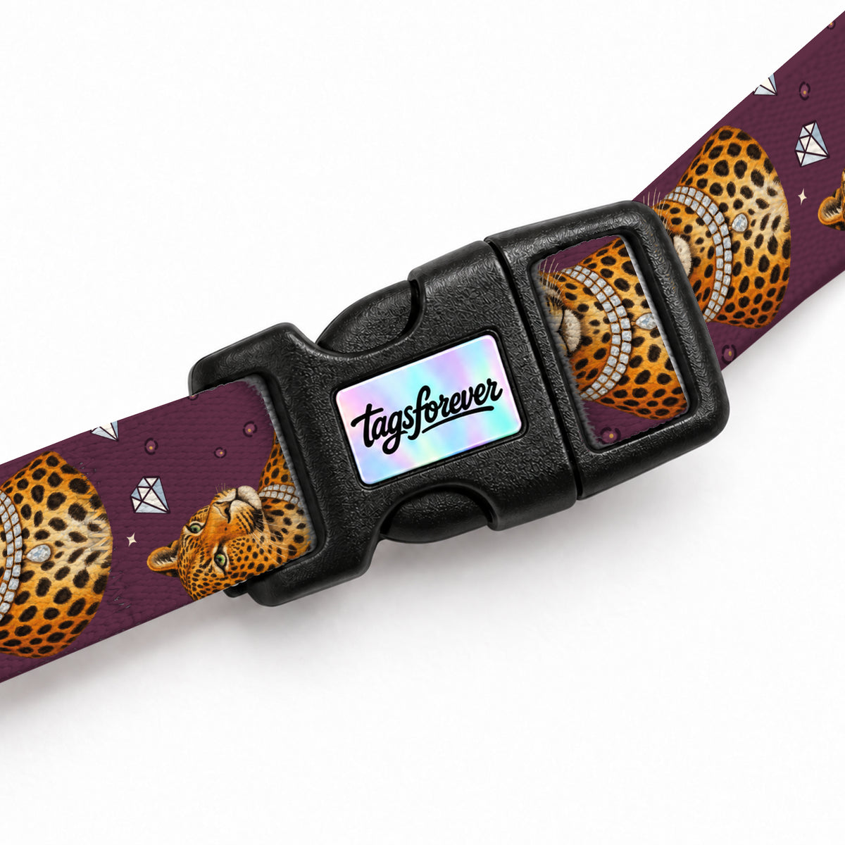 Plum Leopard Kedi Göğüs Tasması – Klips