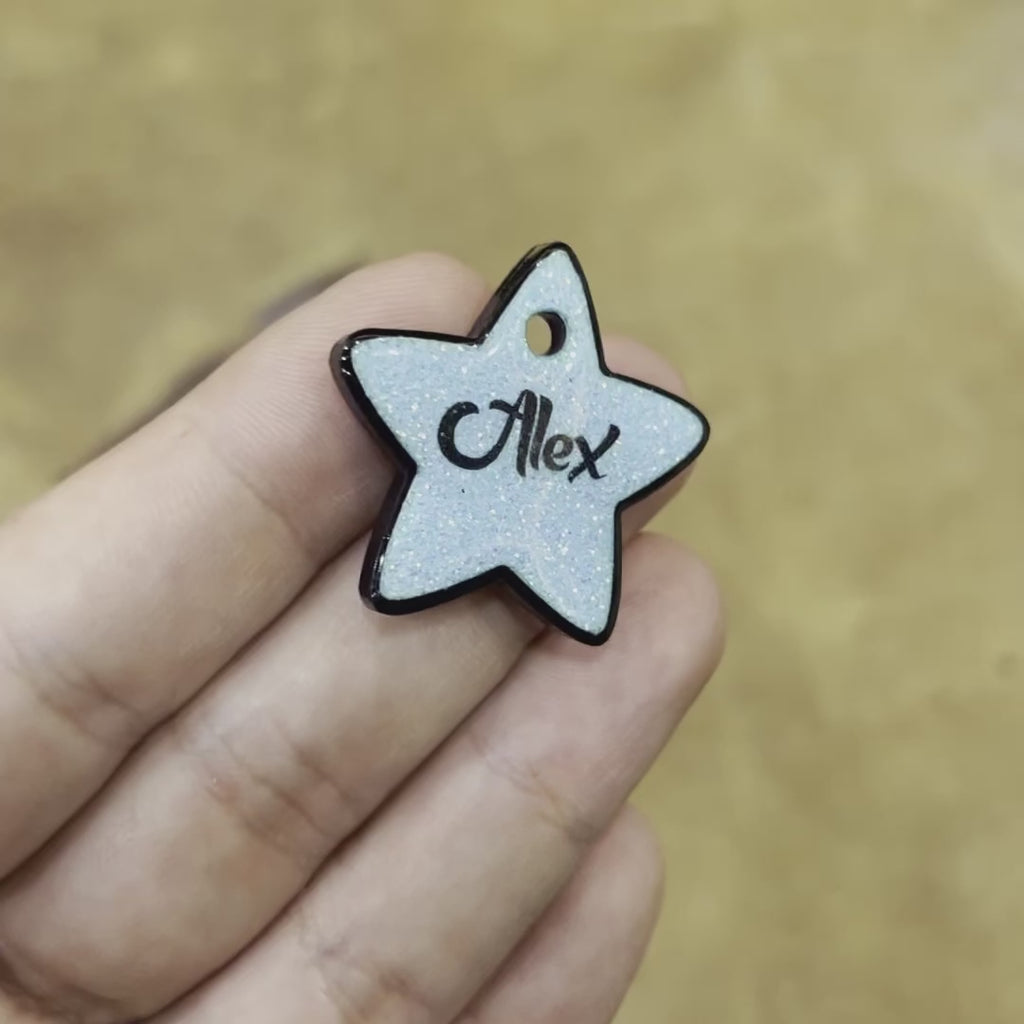 Açık Mavi Glitter Yıldız | İsimlik