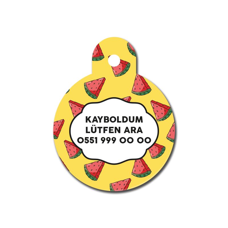Karpuz 2 Desenli Yuvarlak TFX TagsForever