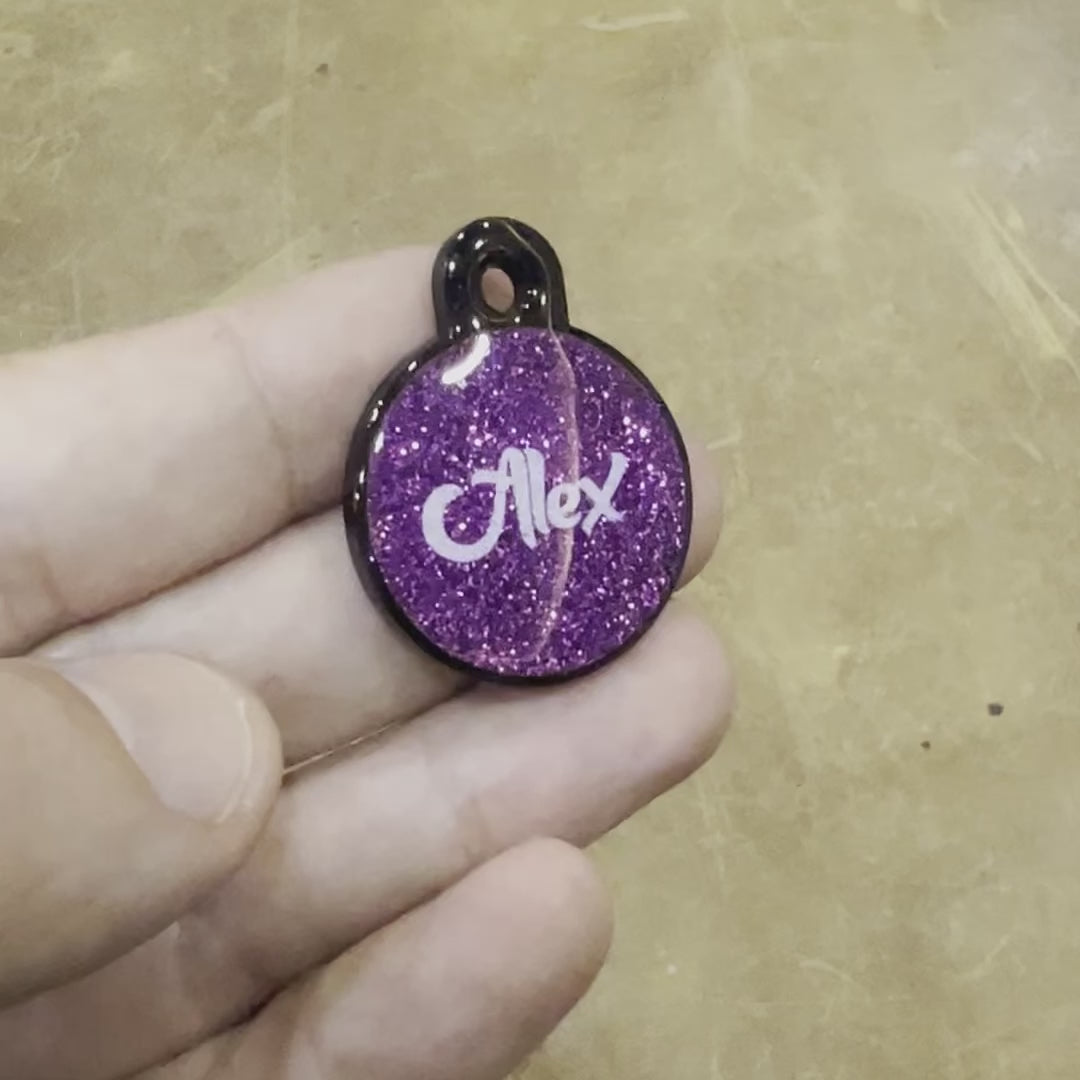 Mor Glitter Yuvarlak | İsimlik
