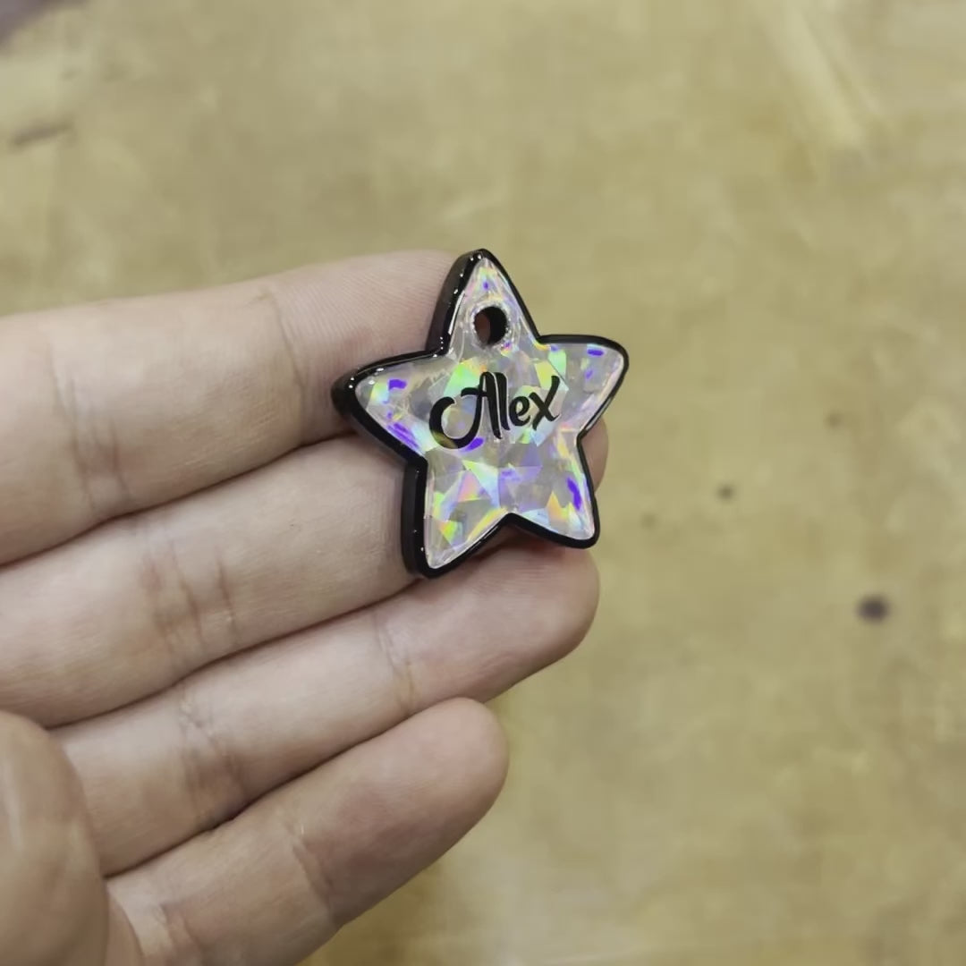 Gri Hologram Yıldız | İsimlik