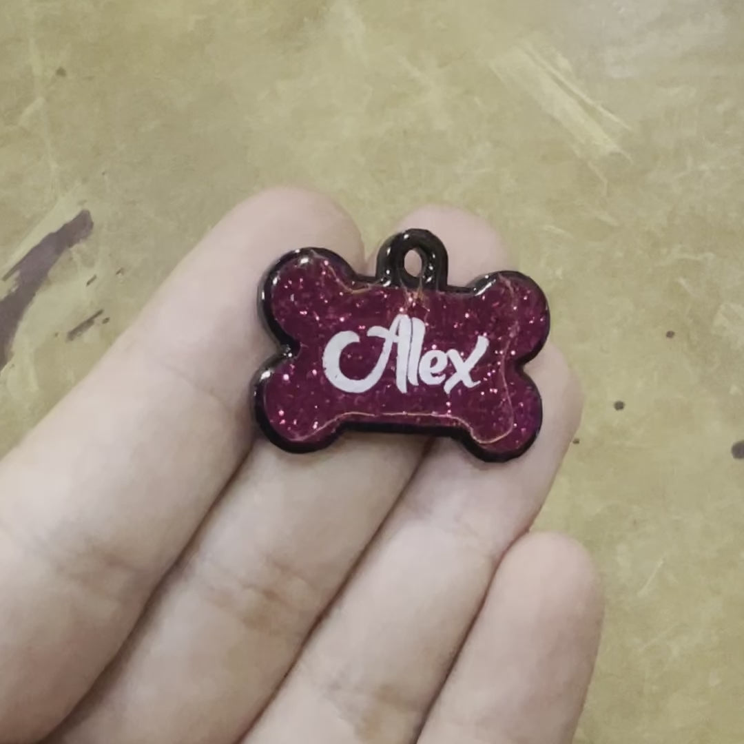 Fuşya Glitter Kemik | İsimlik
