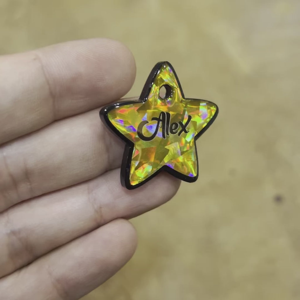 Sarı Hologram Yıldız | İsimlik