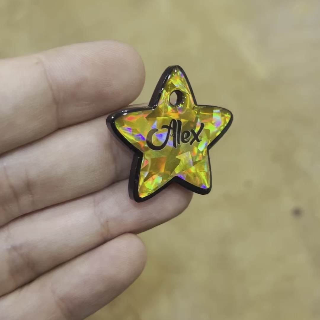 Sarı Hologram Yıldız | İsimlik