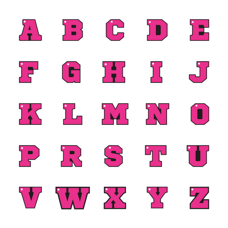 Pembe Neon Harf Künyeler | Tüm Harfler - Evcil hayvanlar için mükemmel bir ürün.