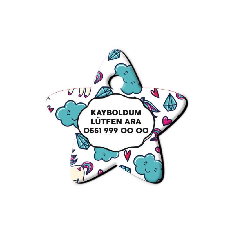 Unicorn Desenli Yıldız TFX TagsForever