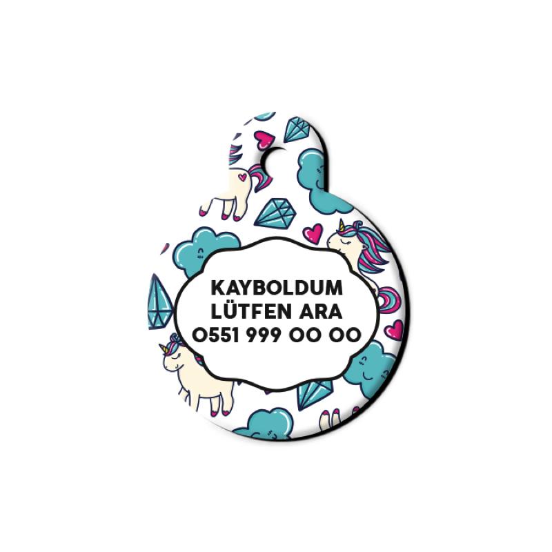 Unicorn Desenli Yuvarlak TFX TagsForever