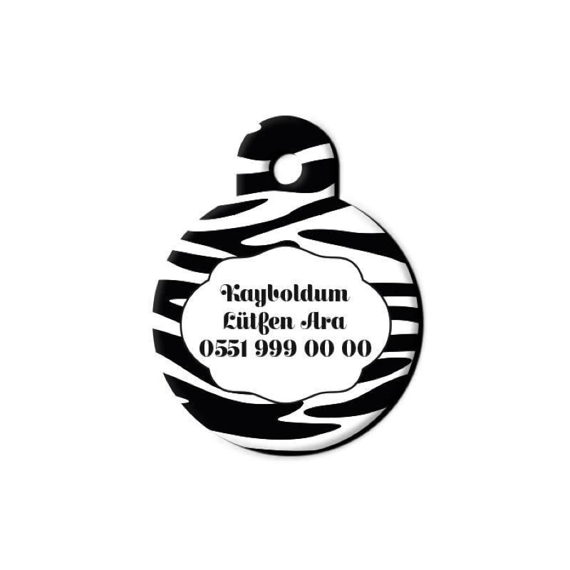 Zebra Desenli Yuvarlak TFX TagsForever