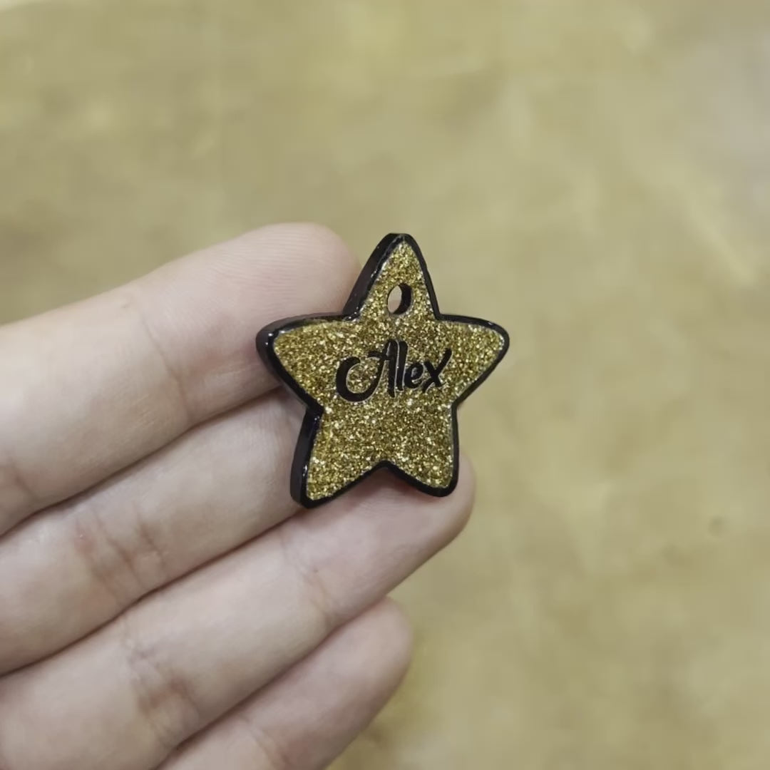 Altın Glitter Yıldız | İsimlik