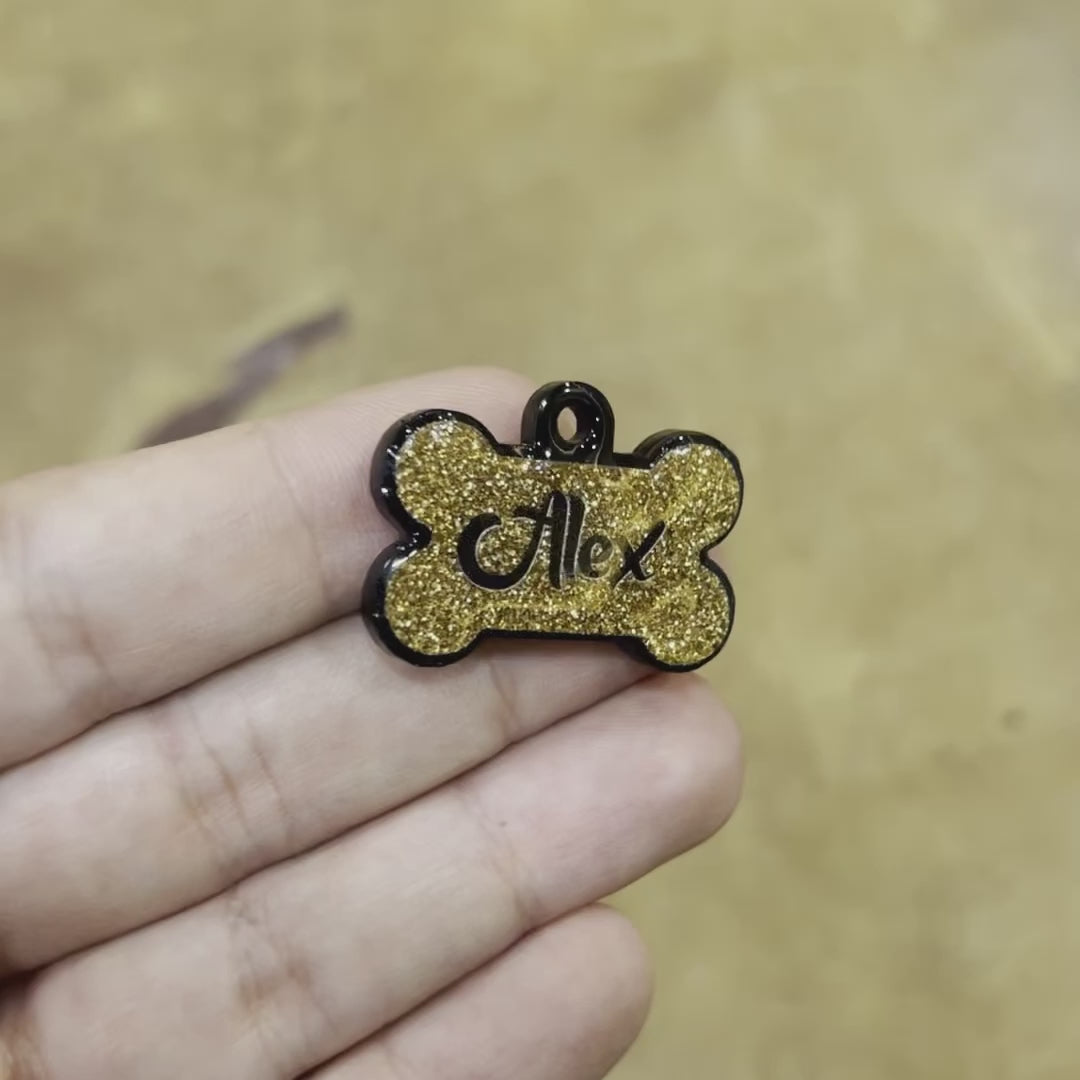 Altın Glitter Kemik | İsimlik