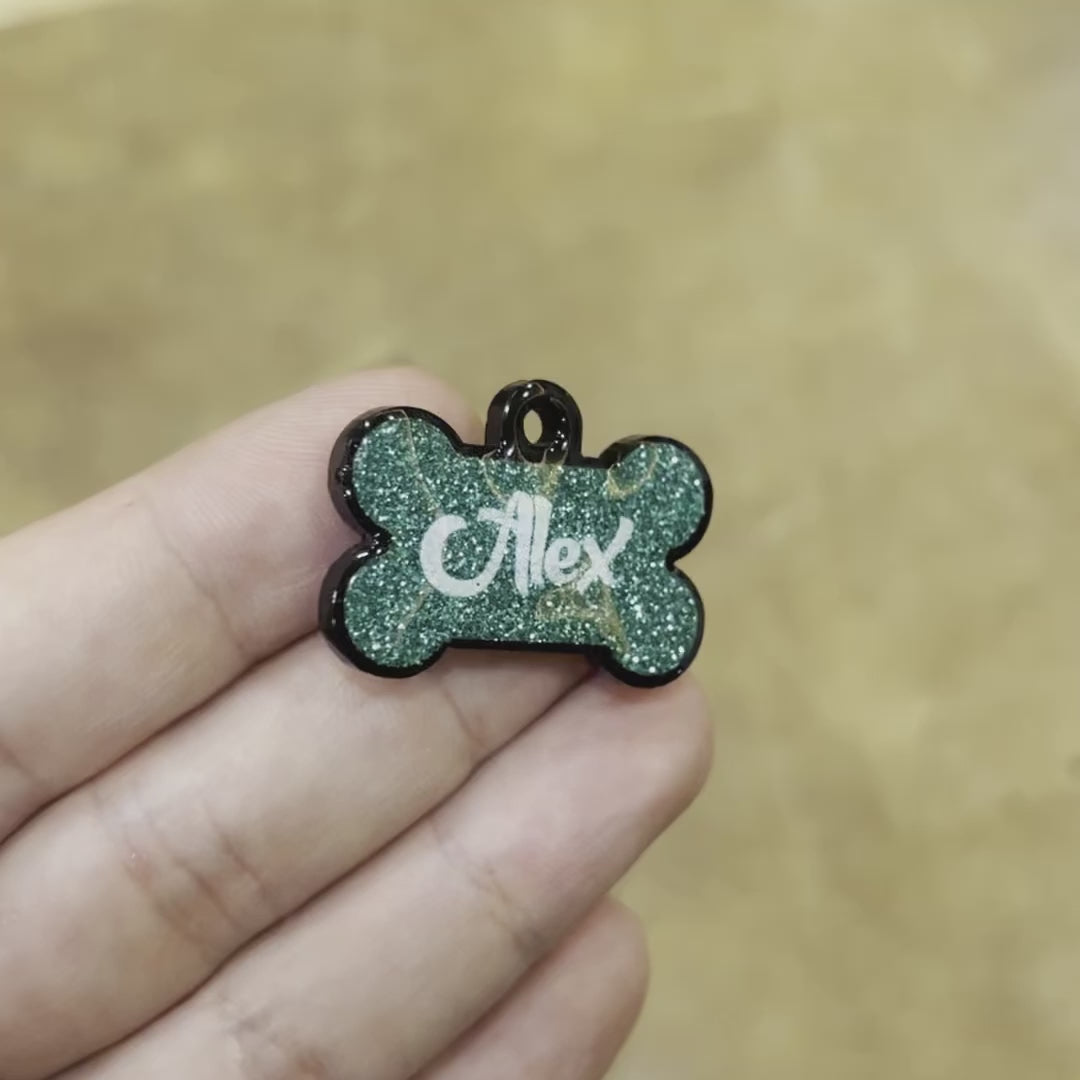 Su Yeşili Glitter Kemik | İsimlik