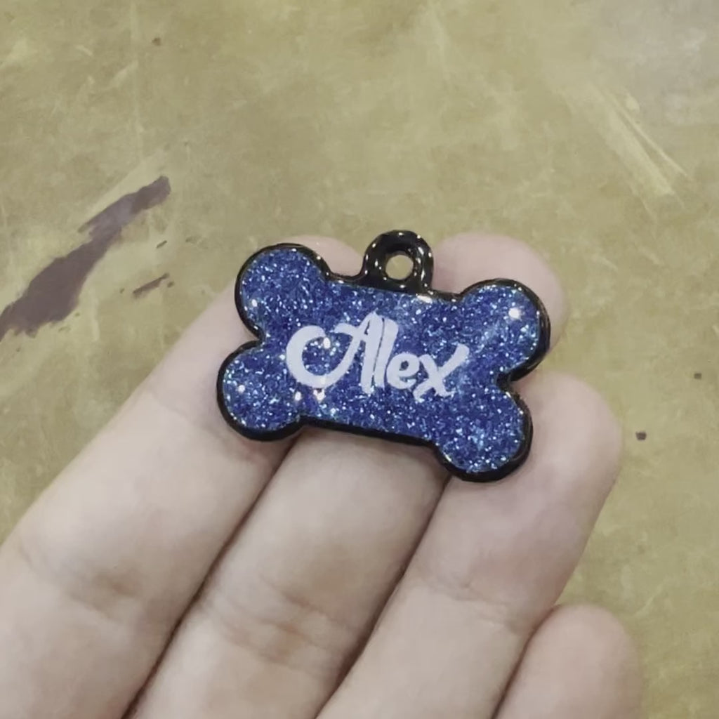 Mavi Glitter Kemik | İsimlik