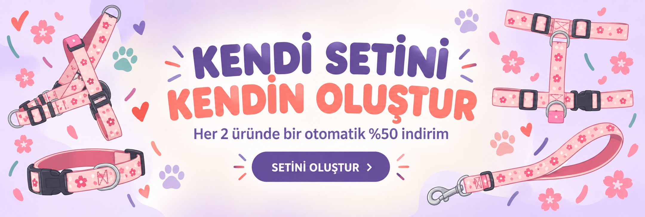 Kendi setini kendin oluştur - Her 2 üründe bir otomatik yüzde 50 indirim